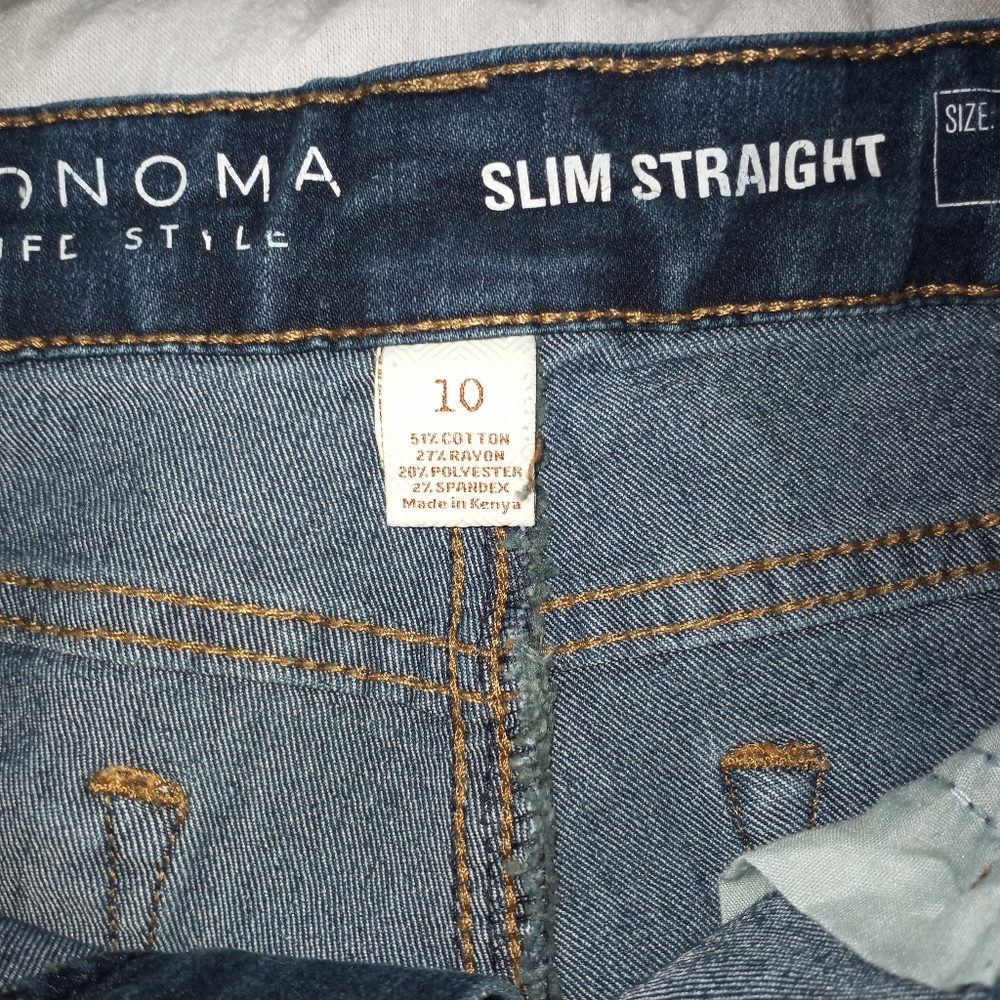Sonoma Slim Straight Jeans Size 10 Like New - Picture 3 of 8